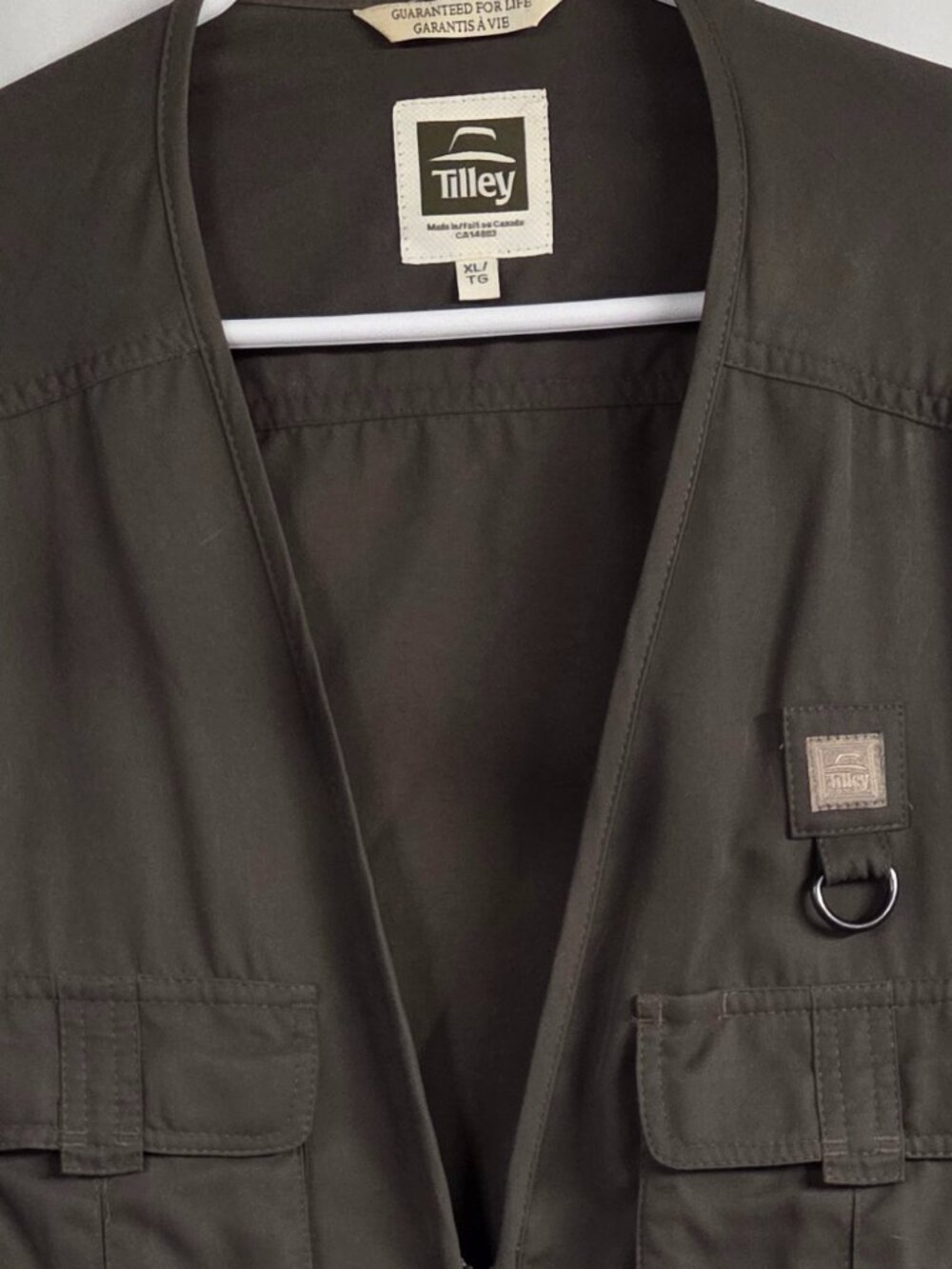 Tilley Men XXL Vest Hiking Hunting Fishing Outdoor Walking Unisex Olive Green - Picture 10 of 12